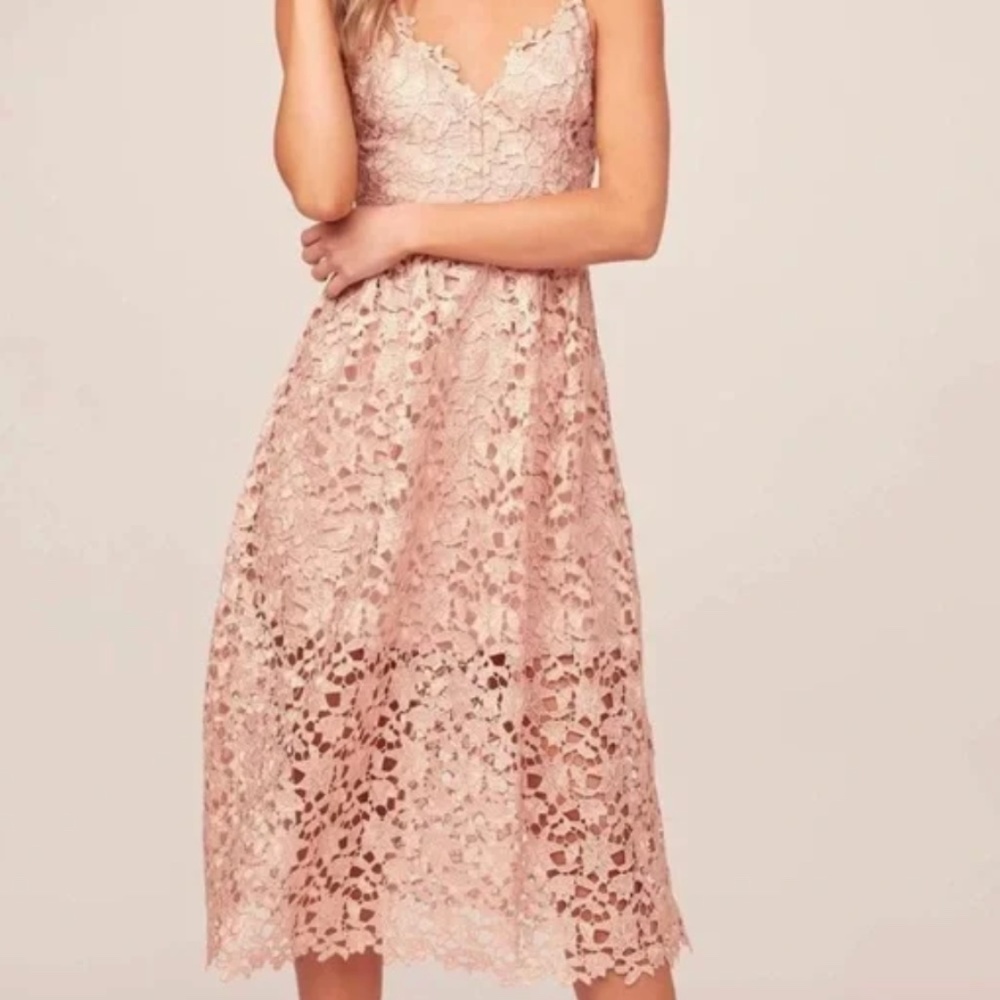 ASTR Rose Gold Lace Dress